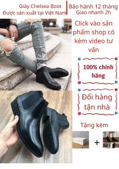 Giày Nam Chelsea Boot Cao Cổ Cao Da Bò Thật