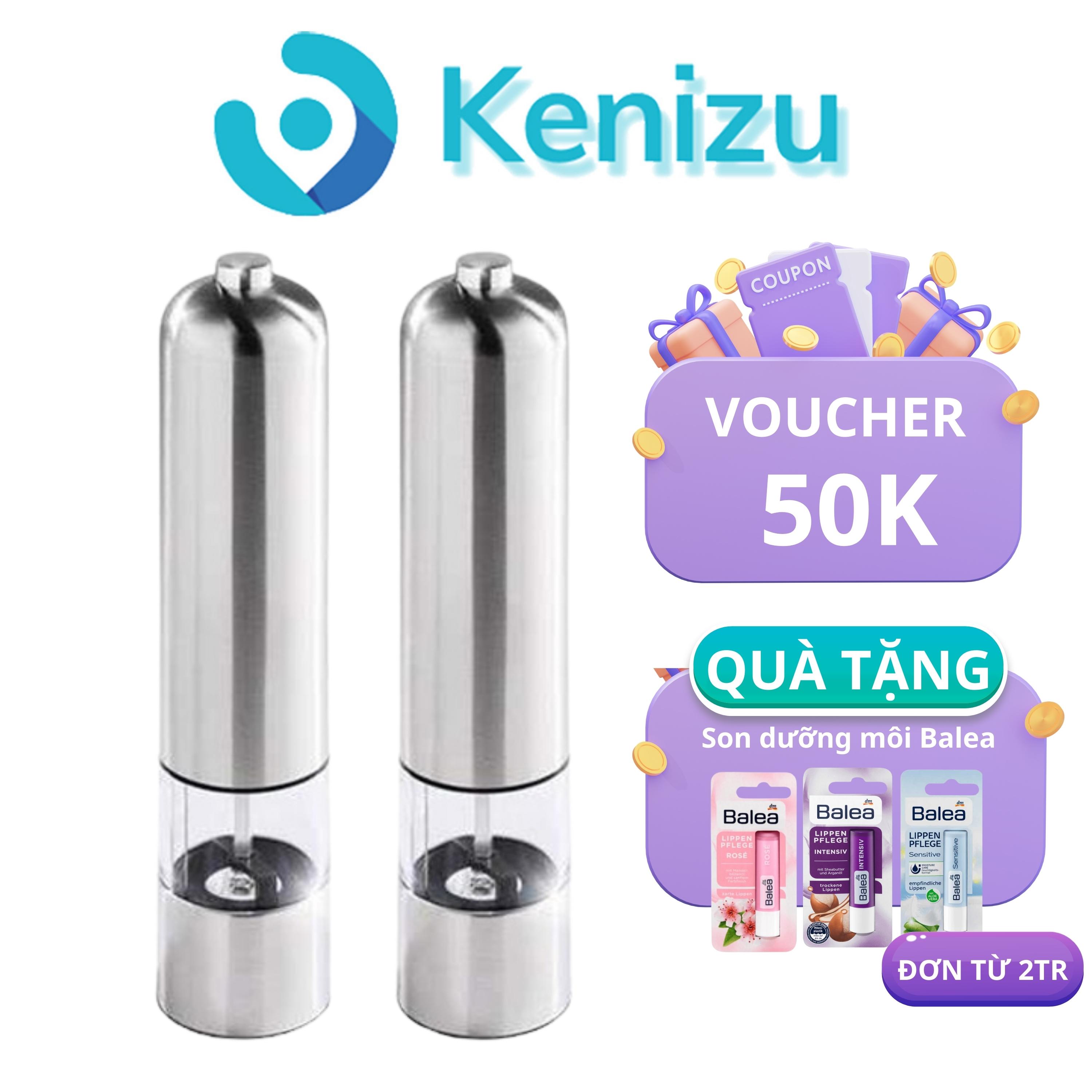 Set xay tiêu muối SILIT - Dụng cụ xay tiêu muối vỏ inox chạy bằng pin