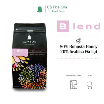 500gr Cà phê hạt blend Robusta Honey Arabica Đà Lạt rang mộc, cafe rang xay nguyên chất pha phin, pha máy