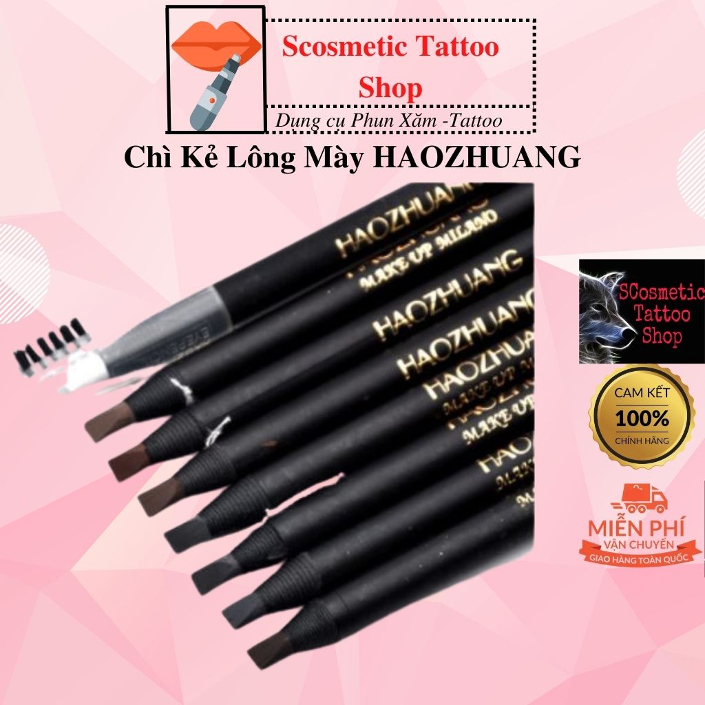 Chì xé kẻ lông mày(Chân Mày) , Bút chì đá gẩy sợi chuyên dùng spa Haozhuang siêu đẹp và bền màu
