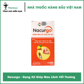Nacurgo Chai 30ml - Băng Vết Thương Dạng Xịt Giúp Mau Lành Vết Thương