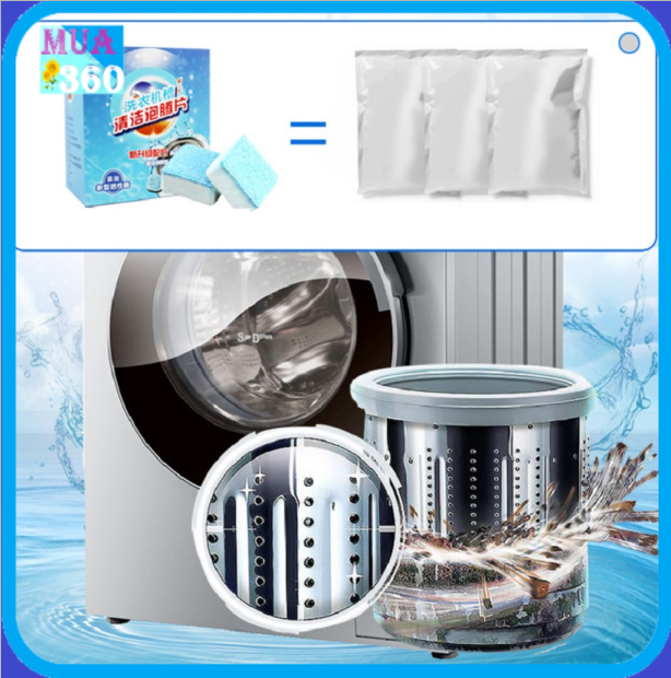 Combo 12 viên sủi làm sạch và khử mùi máy giặt làm sạc máy giặt tẩy bẩn máy giặt khử mùi máy giặt