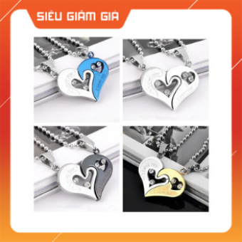 Cặp Dây Chuyền ,Vòng Cổ Đôi Hình Trái Tim
