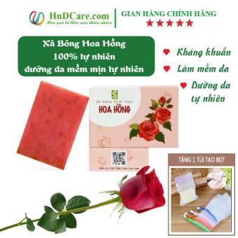 Xà Bông Hoa Hồng - Xà Bông Thảo Dược Sinh Dược (bánh 100gr)