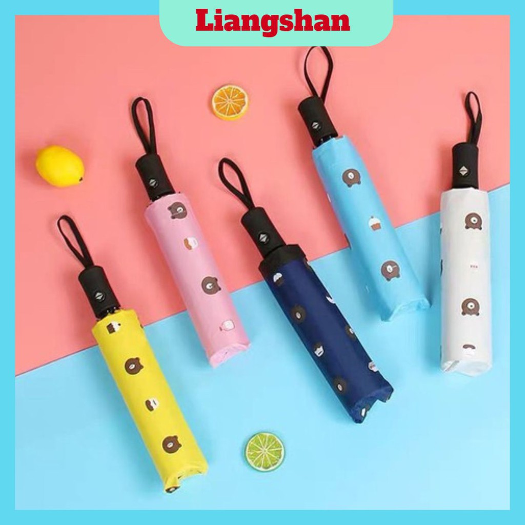 Ô dù gấp gọn🍁freeship🍁ô tự động hình gấu brown dễ thương