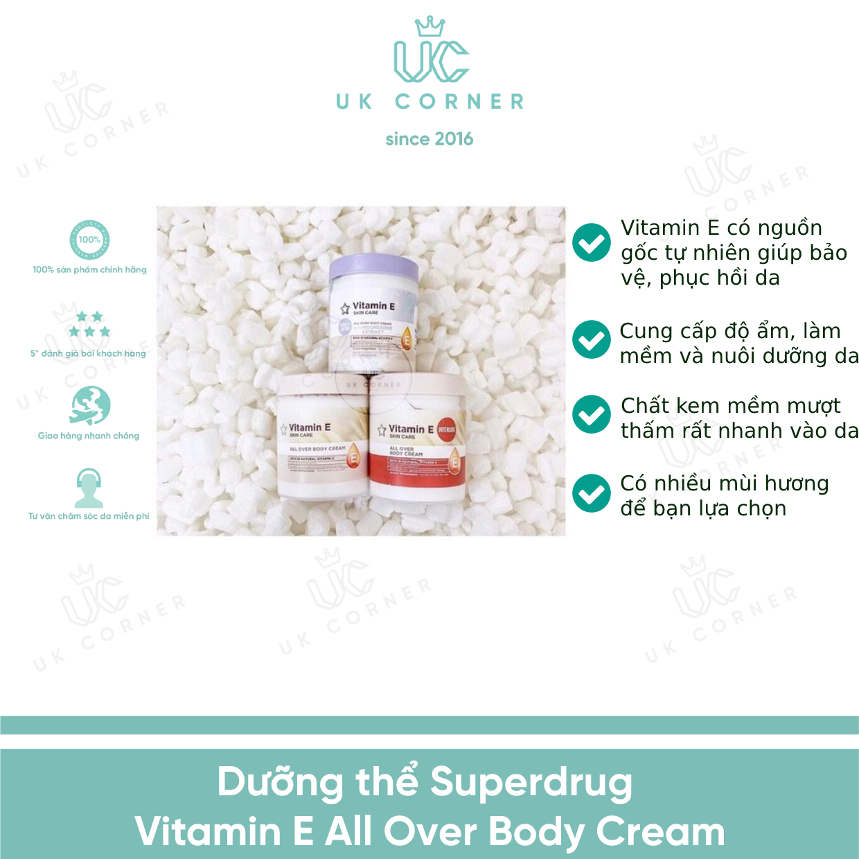 Dưỡng thể Superdrug Vitamin E All Over Body Cream