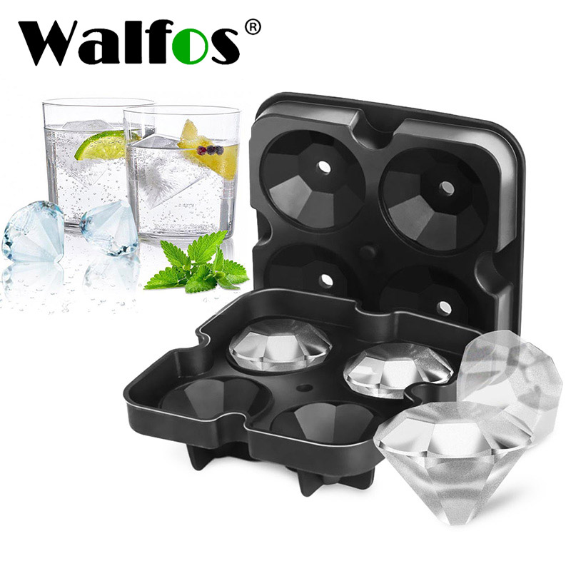 Walfos Ice Pallet Diamond Mold Can Be Reused Silicone Flexible cool 4 Ice Tray Manufacturer, With a Lid ราคา 127 บาท*ส่งฟรี