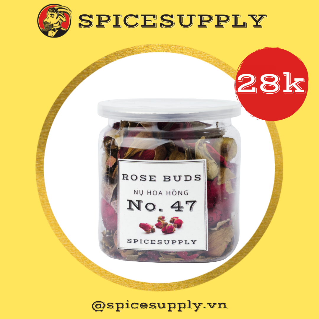 Hũ 30g rose buds - trà nụ hoa hồng spicesupply việt nam khô đà lạt