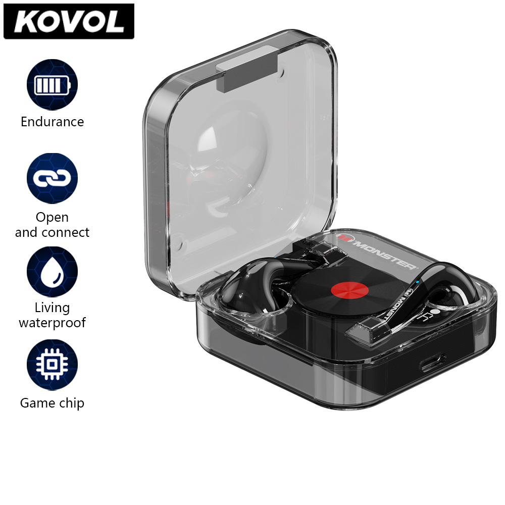 Kovol monster tai nghe không dây bluetooth 5.2 xkt01 tai nghe nhạc hifi tai nghe nhét tai nửa đầu có mic tai nghe nhét tai âm thanh nổi bluetooth 5.2 tai nghe chơi game tai nghe chơi game độ trễ thấp