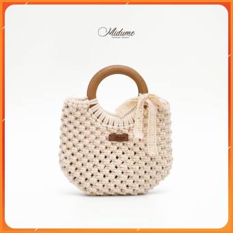 Túi xách quai gỗ cầm tay Macrame sang trọng, thời thượng