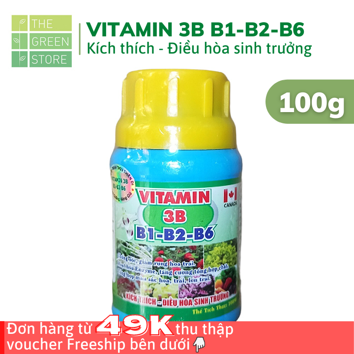Phân bón vitamin B1 - B2 - B6 (100ml) nguyên liệu Canada, kích ra rễ, lá xanh dày, hoa nhiều cho hoa lan, hoa hồng, mai vàng, hoa cây cảnh, rau màu, cây ăn trái