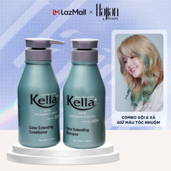 COMBO Dầu gội & dầu xả giữ màu tóc nhuộm Kella 500ml, giúp giữ màu tóc tẩy nhuộm bền màu, lâu phai - Hajian Beauty