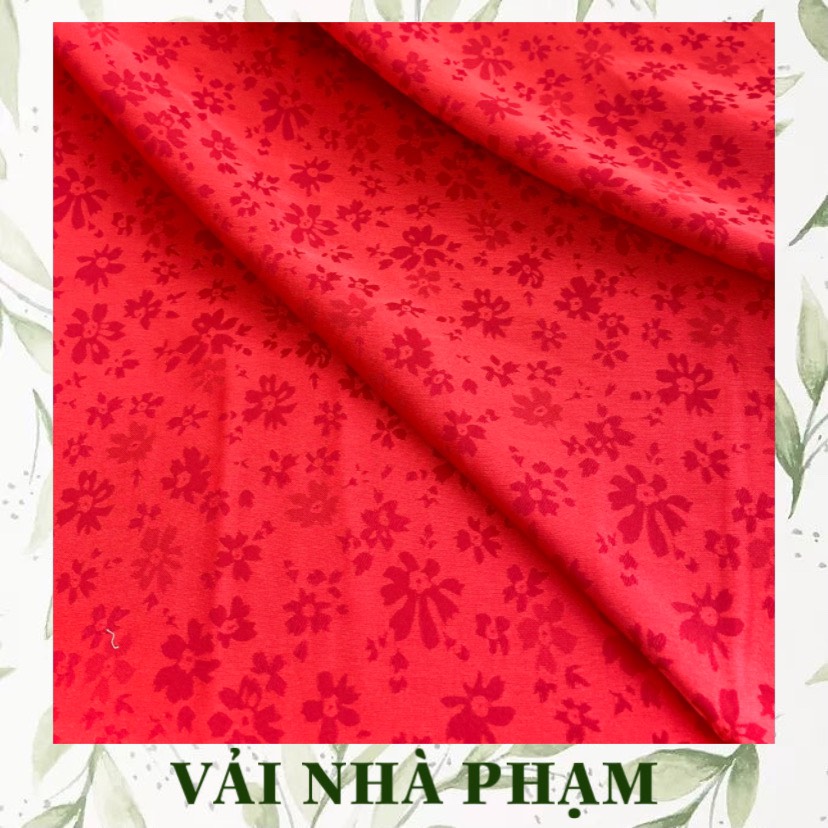 Gấm lụa tây đô màu đỏ tươi - vải gấm áo dài cao cấp - vải nhà phạm - khổ vải 1.5m