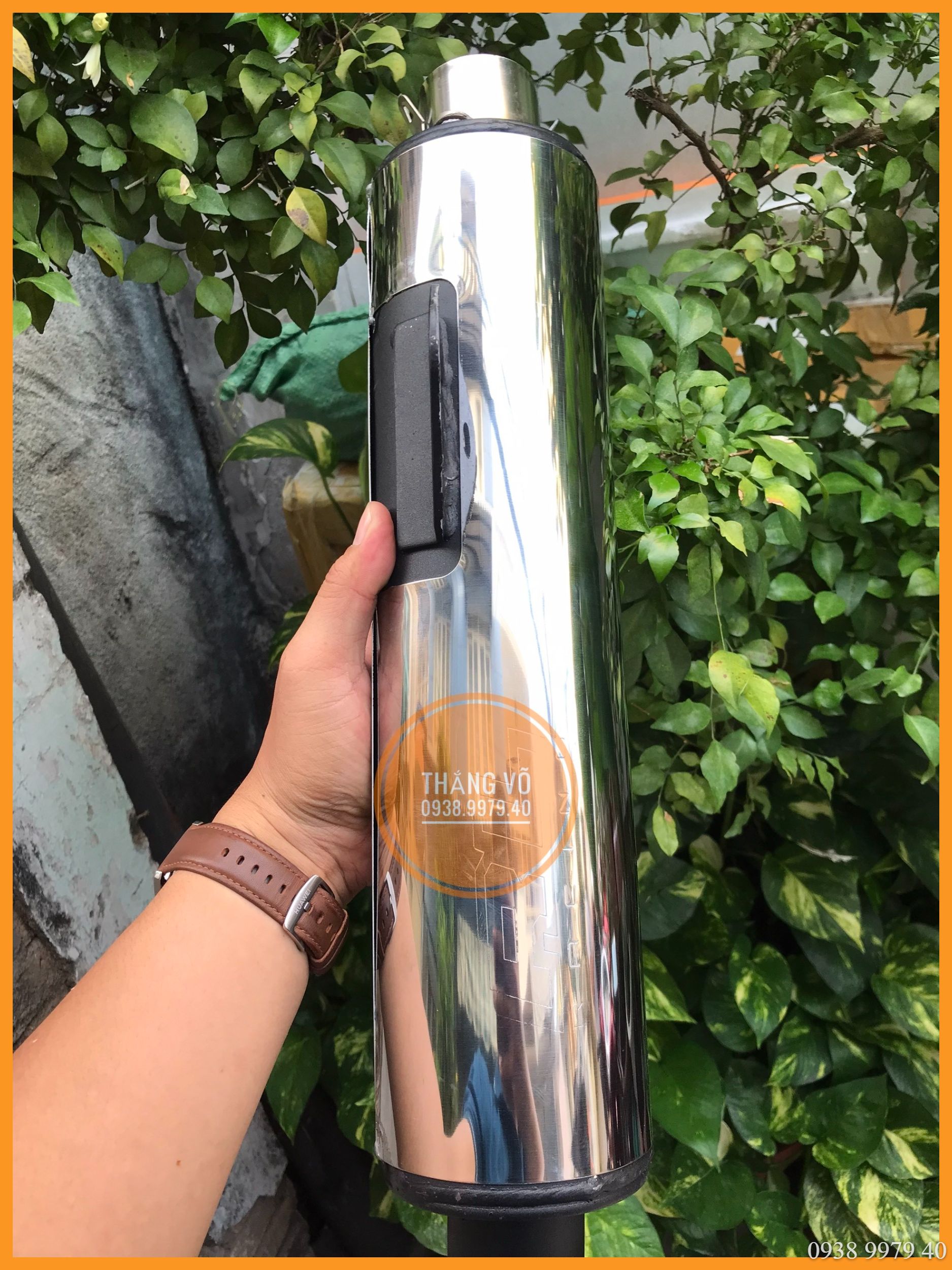 Pô CBR, Lon pô CBR Redleo full inox tặng kèm Adaptor phụ kiện Exciter Winner Satria Raider Sonic Wave Sirius Dream
