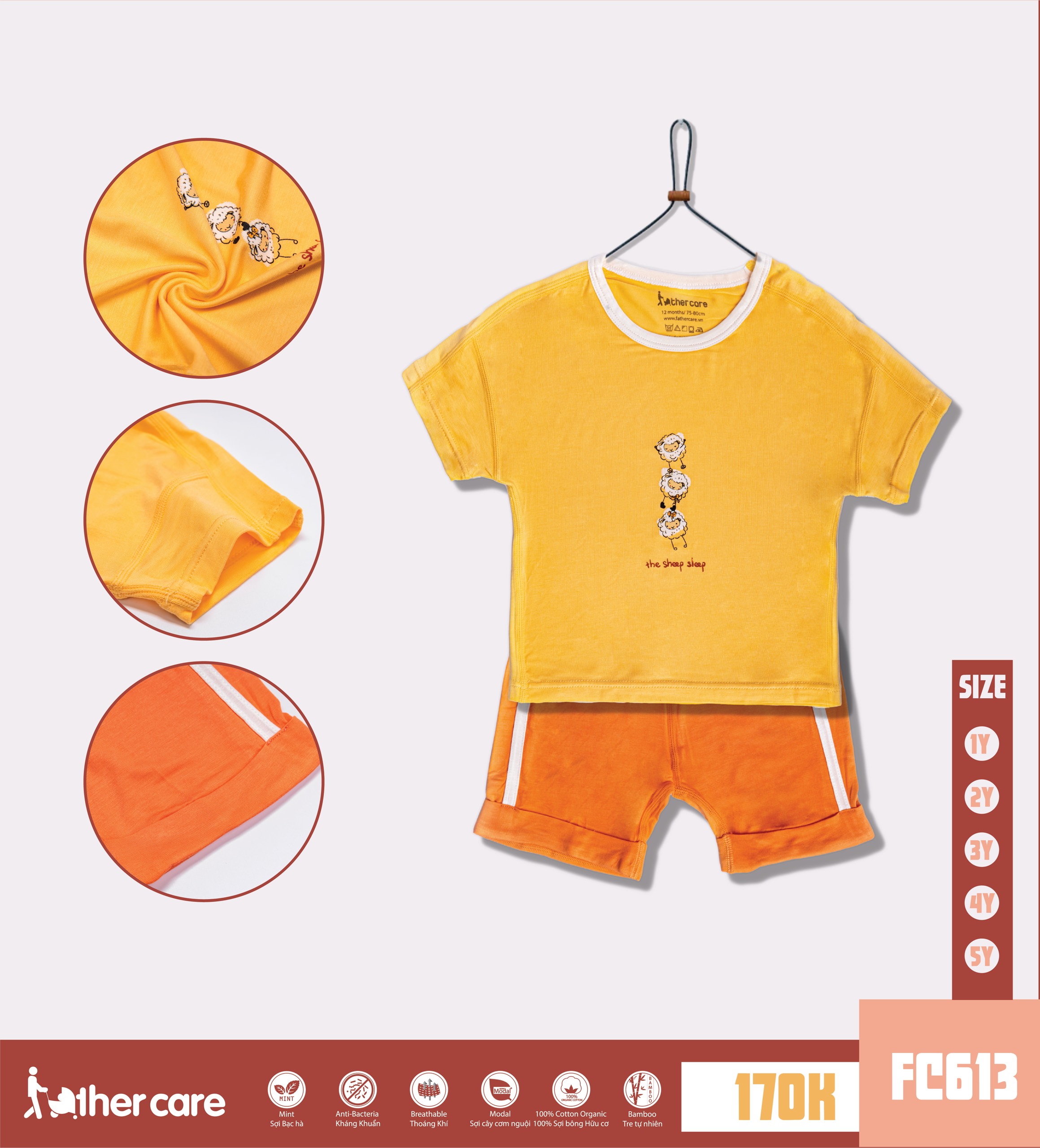 Bộ Quần áo trẻ em FatherCare Cổ tròn CT - Bé Gái FC613
