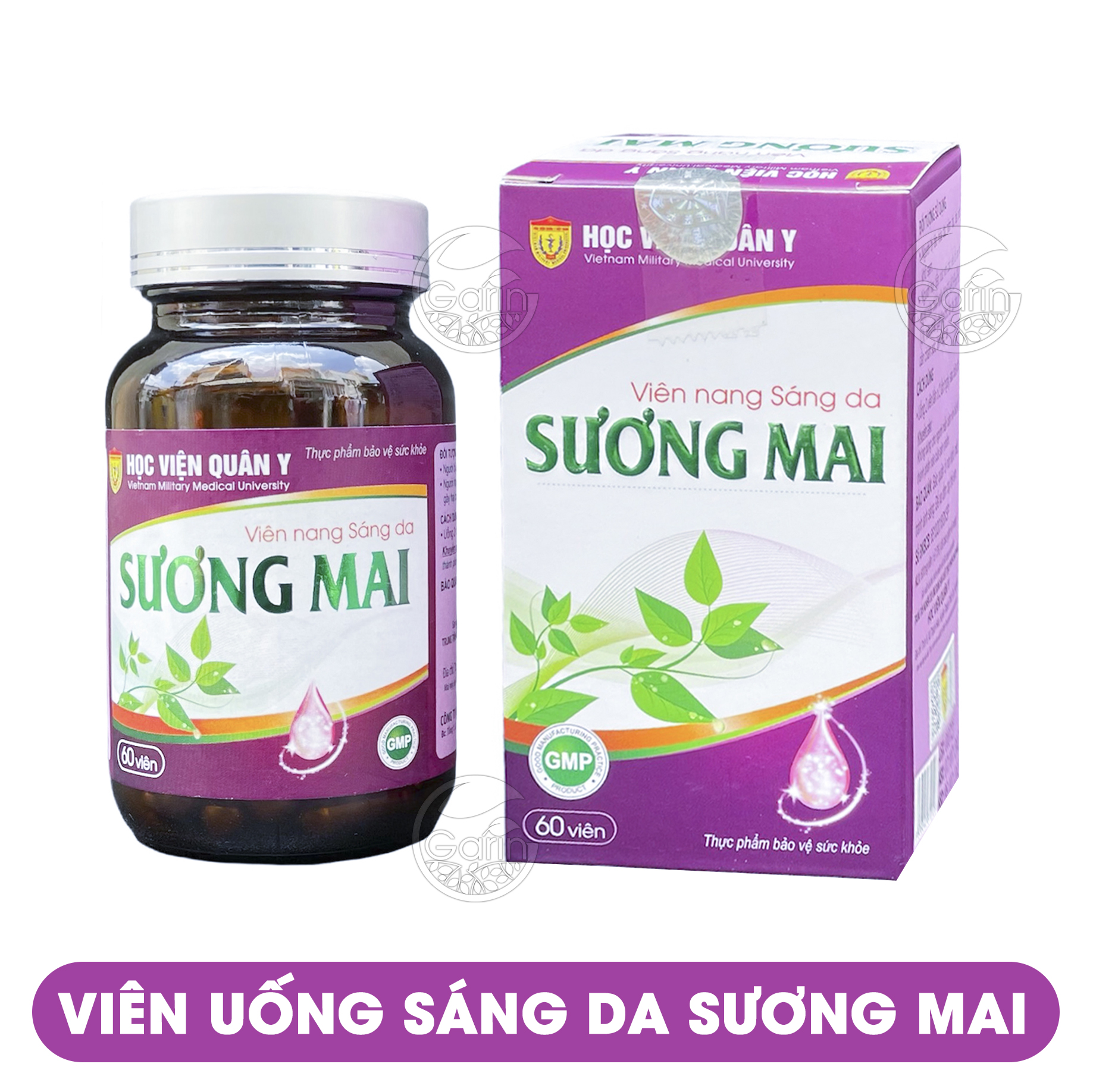 Viên uống trắng da sương mai Học Viện Quân Y 60 viên làm mờ nám tàn nhangbổ sung dưỡng chất cho làn da săn chắc trẻ trung trắng hồng tự nhiên Mỹ Phẩm Sỉ Emer