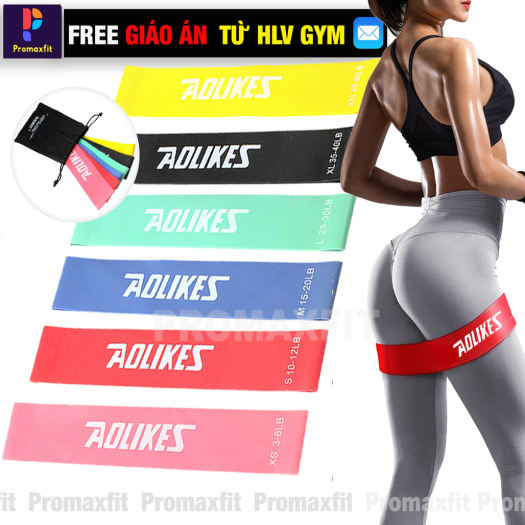 Dây kháng lực miniband tập gym chân mông tay đùi cao su đàn hồi ngũ sắc nam nữ