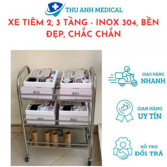 XE TIÊM ĐẨY INOX 2 TẦNG, 3 TẦNG - THIẾT BỊ PHÒNG KHÁM