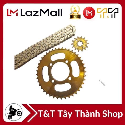 Nhông sên dĩa Yaz / Exciter 135, màu vàng, thông số 42T-14T, chất liệu thép SCM cao cấp, xuất xứ Thái Lan, bảo hành 6 tháng - T&T Tây Thành Shop chuyên nsd yaz