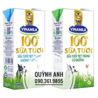 Sữa Tươi Tiệt Trùng Vinamilk  Không Đường/ Có Đường- Hộp Giấy 1L