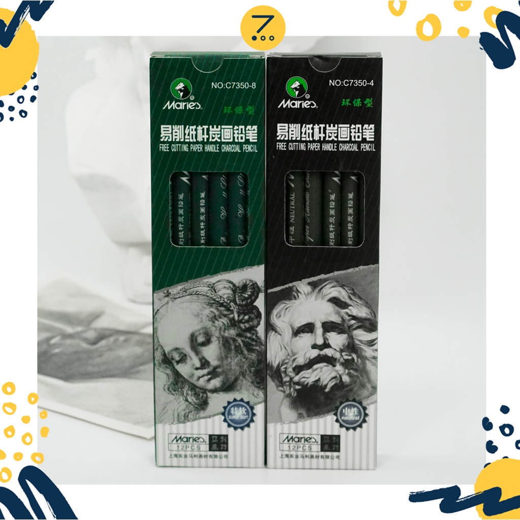 Bút chì than vẽ chân dung maries