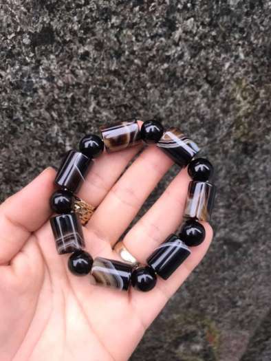 VÒNG TAY MÃ NÃO TÂY TẠNG KIỂU ĐỐT TRÚC 14LY