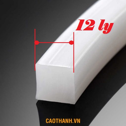 Gioăng/Ron/Dây silicone vuông 12*12mm, chịu nhiệt, dầu, hóa chất