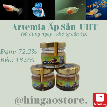 Artemia Ấp Sẵn UHT Thanh Trùng  + Ống Hút Artemia - Thức ăn cá bột - Thức ăn cá betta bột | Hingaostore.