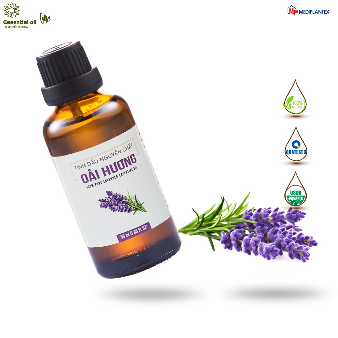 Tinh dầu oải hương LINO 50ml, tinh dầu thiên nhiên từ công ty dược Mediplantex giúp thơm phòng, khử mùi, khử khuẩn