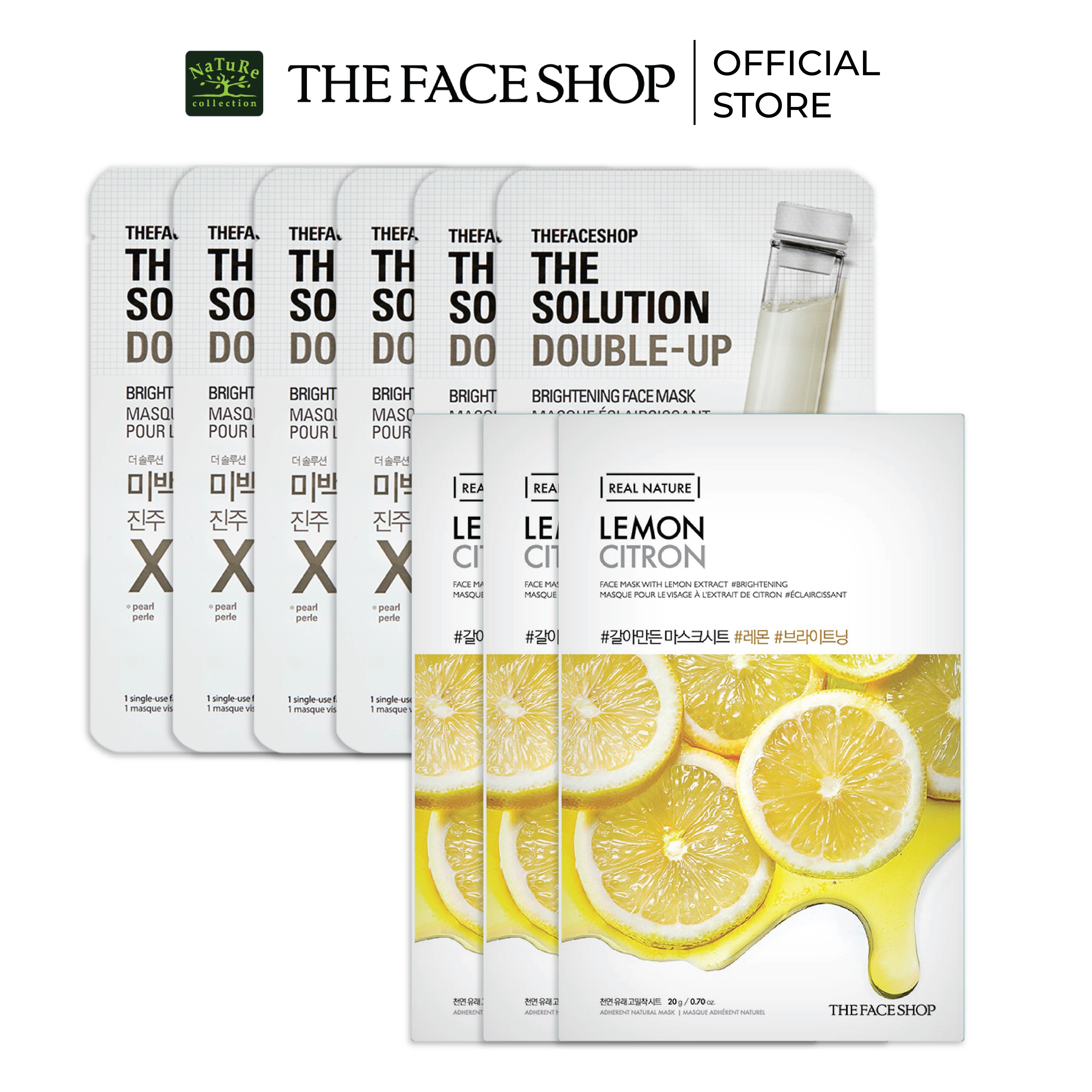 Combo 6 Mặt Nạ Dưỡng Da Thefaceshop The Solution 22Mlx6+Mặt Nạ Trà Chanh Thefaceshop 20gx3