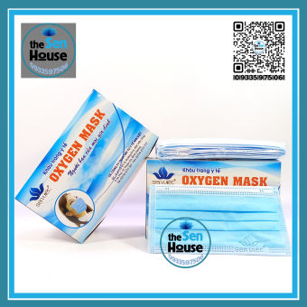 Hộp 50 cái, Khẩu trang y tế 4 lớp Sen Việt Oxygen Mask, khau trang y te sen viet 2D, kháng khuẩn chống bụi thời trang