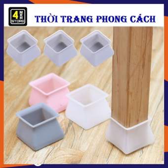Vỏ Bọc Chân Bàn Ghế Bằng Silicon Chống Xước Sàn , Chống Ồn - Miếng Lót Chân Bàn Chống Trượt - Nút Bịt Chân Bàn Chân Ghế Silicon Hình Vuông , Tròn