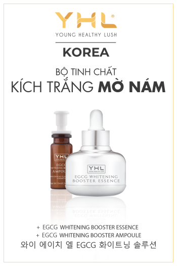 Bộ tinh chất dưỡng da chuyên sâu YHL cho các nàng ,dưỡng trắng, tinh chất EGCGYHL EGCG Whitening Booster Essence 30ml và YHL EGCG Whitening Booster Ampoule 10ml x 4 lọ Hàn Quốc