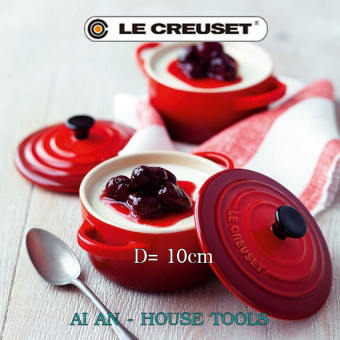 AI AN 09 -  Nồi sứ mini Le Creuset pot thương hiệu pháp đường kính 10cm dùng nướng bánh đựng kem caramen các món khai vị decor trang trí bàn ăn (1)