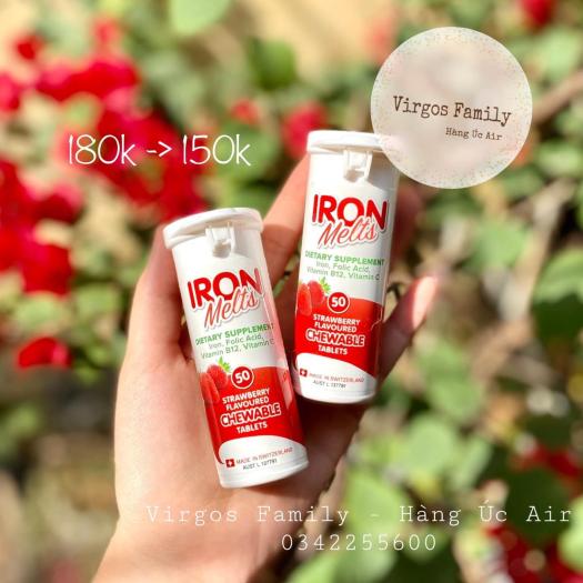 Viên ngậm bổ sung sắt Iron Melts 50v