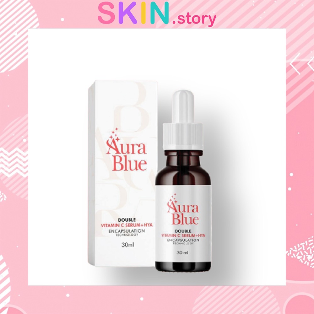 Aura blue ออร่าบลู เซรั่มดับเบิ้ลวิตามินซี ลดริ้วรอย สิวฝ้า กระ สารสกัดเกรดพรีเมียม
