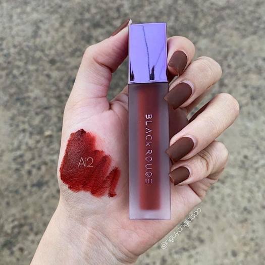 Son A12 đỏ nâu đất Black Rouge mẫu mới nắp nhũ bạc