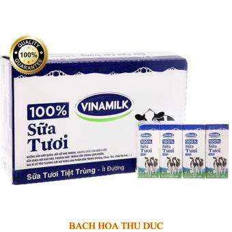 Thùng 48 hộp sữa tươi ít đường Vinamilk 100% Sữa Tươi 110ml