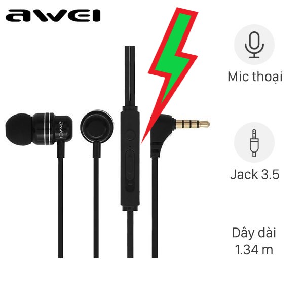 Tai nghe ep awei q27hi đen