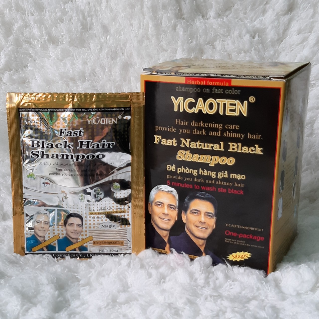 Combo 10 gói Gội nhuộm Đầu Gội Là Đen Yicaoten nhuộm đen