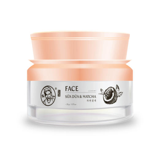 KEM FACE LUXURY SỮA DỪA & MATCHA - BÀ LÃO 20G Kem Face LUXURY Sữa Dừa & Matcha Bà Lão có tác dụng dưỡng ẩm cho làn da mới tái tạo, dưỡng trắng da từ sâu bên trong, giúp bạn có một làn da căng bóng săn chắc mịn màng