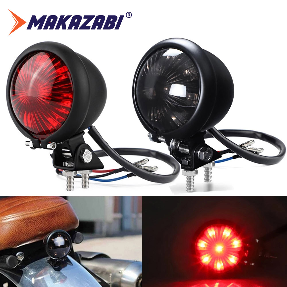 Đèn hậu xe máy đèn hậu dừng kiểu cafe racer led màu đỏ đèn hậu phanh xe máy đèn hậu cho chopper cho bobber 12v
