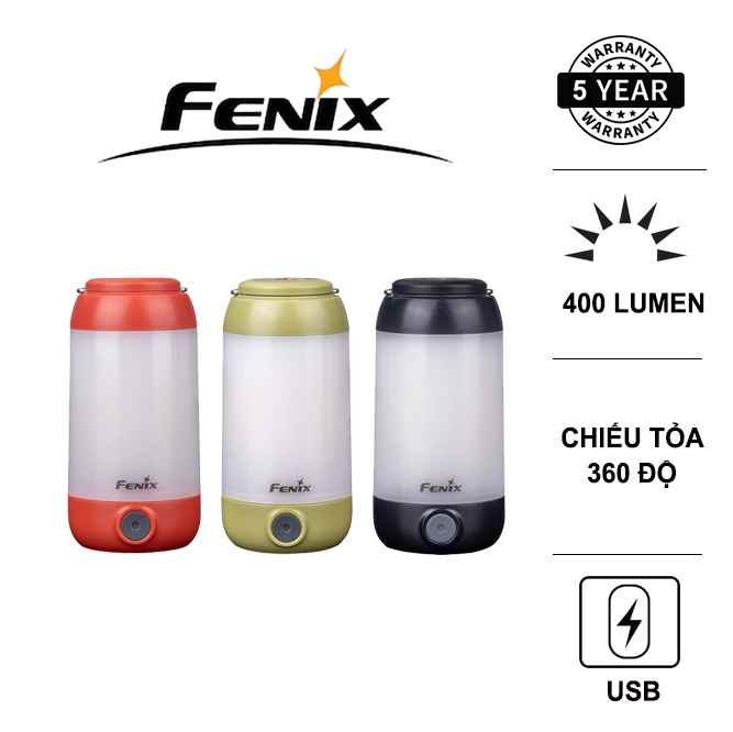 Đèn pin fenix cl26r sáng 400lm chiếu tỏa 360 độ pin sạc 18650 sạc micro usb đèn đèn pin