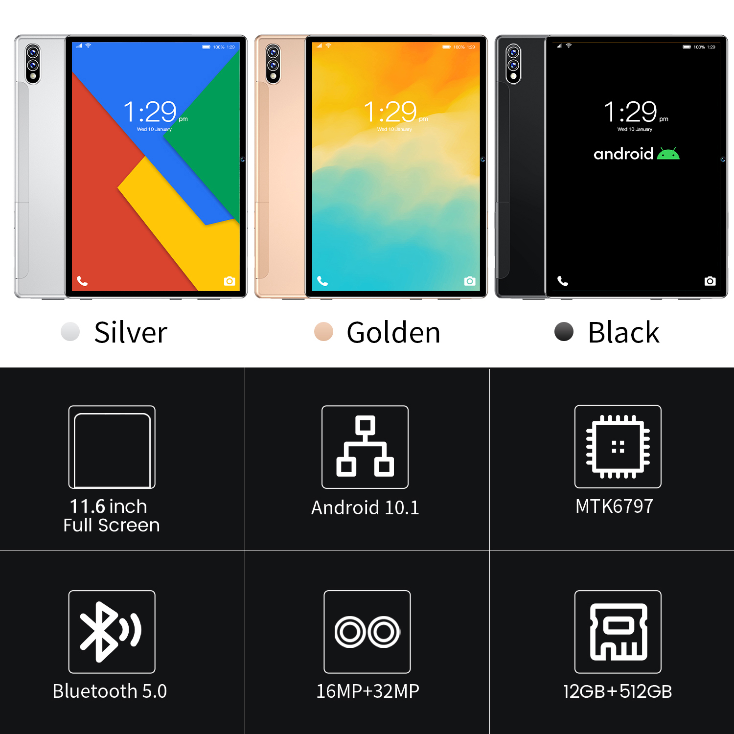 เกี่ยวกับสินค้า 🥇LazMaII TOP1 แท็บเล็ตถูกๆ Sg Galaxy S7+ Tablet PC+ ใหม่ แท็บเล็ต 4g/5G แท็บเล็ตโทรได้ Screen Dual Sim Andorid Full HD จัดส่งฟรี รองรับภาษาไทย หน่วยประมวลผล แท็บเล็ตสำหรับเล่นเกมราคาถูก RAM12G ROM512G ไอเเพ็ด แท็บเล็ต แท็บเล็ตราคาถูกๆ