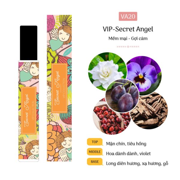 Tinh Dầu Nước Hoa Pháp Secret Angel 12ml, Mềm mại, gợi cảm. Dạng lăn/xịt