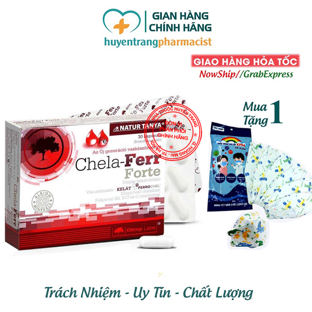 Viên uống bổ sung sắt Chela - Ferr Forte - Giúp bổ sung sắt và các vitamin cần thiết cho người bị thiếu sắt , phụ nữ mang thai và đang cho con bú.