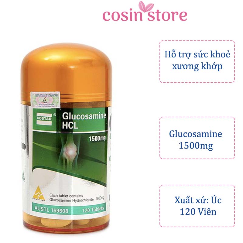 Viên uống Costar Glucosamine HCL 1500mg TAB 120 viên của Úc hỗ trợ sức