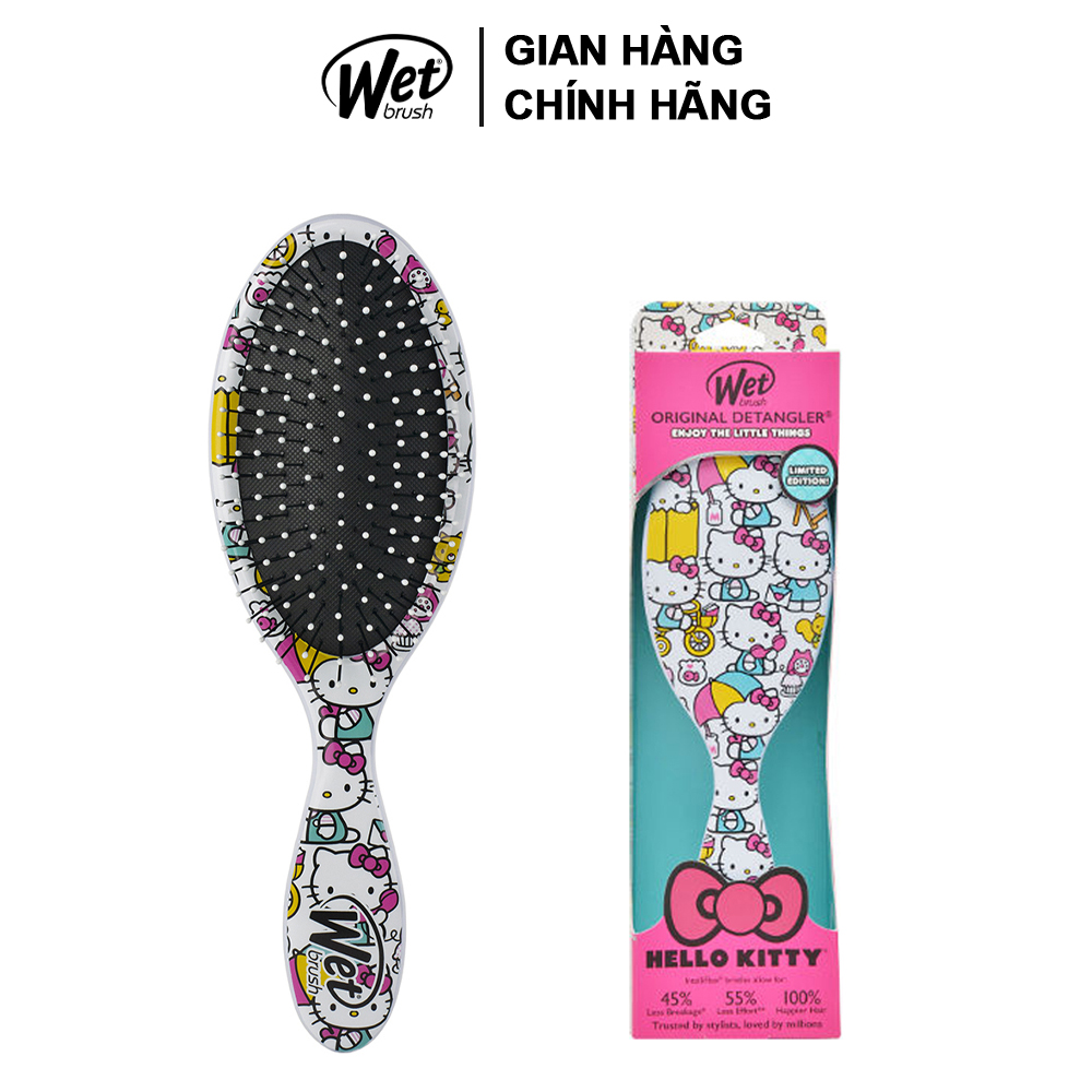 [CHÍNH HÃNG] Lược gỡ rối WET BRUSH dòng truyền thống họa tiết -Hello Kitty - White
