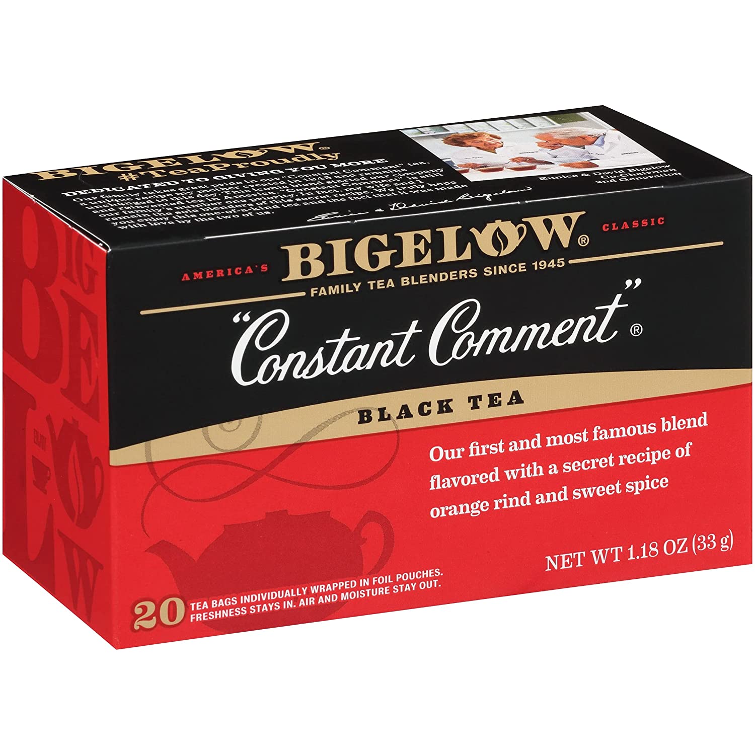 Trà đen túi lọc Bigelow Constant Comment hương cam quế hộp 20 gối
