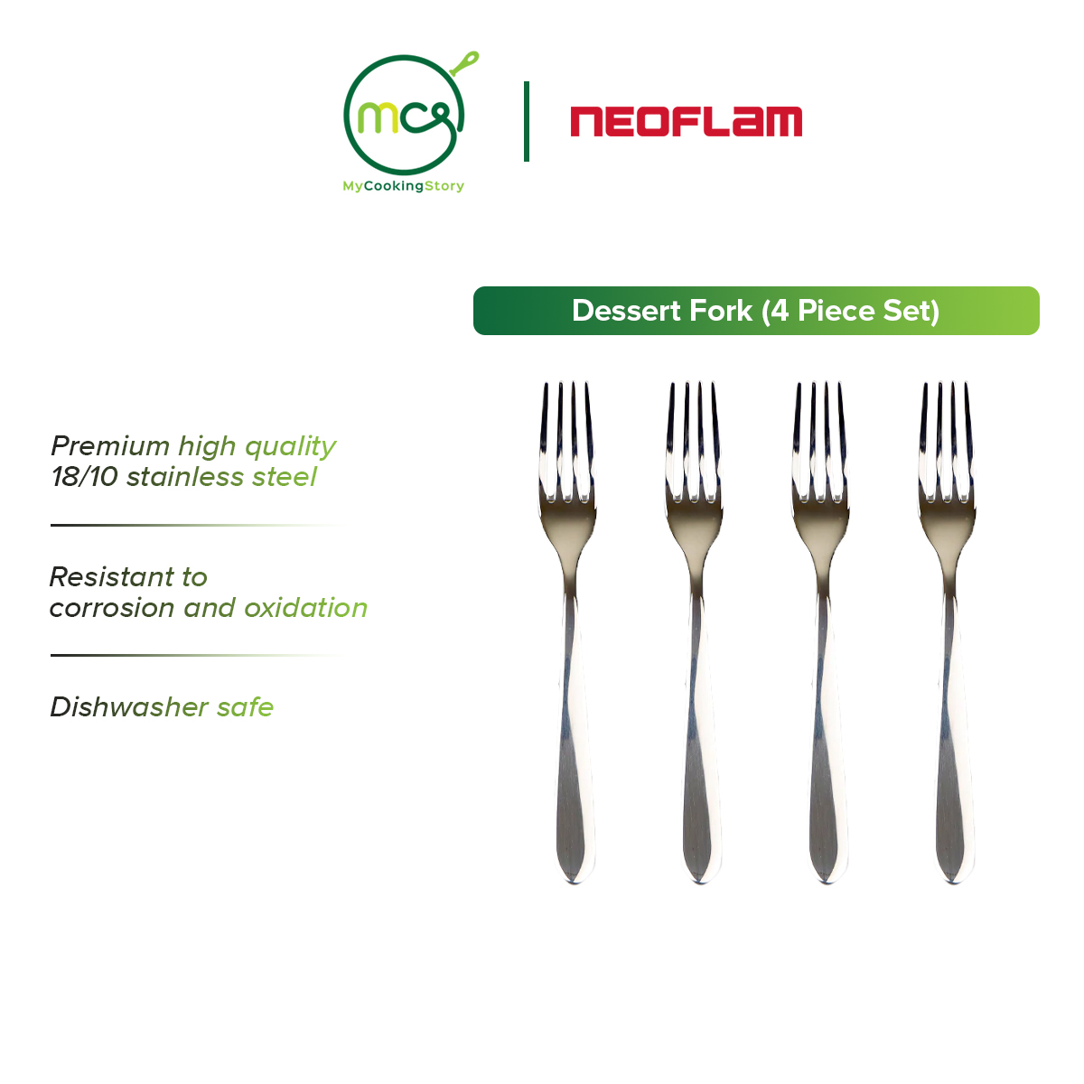 Gambar My Cooking Story   Neoflam 4pcs Dessert Fork set (2 sets)